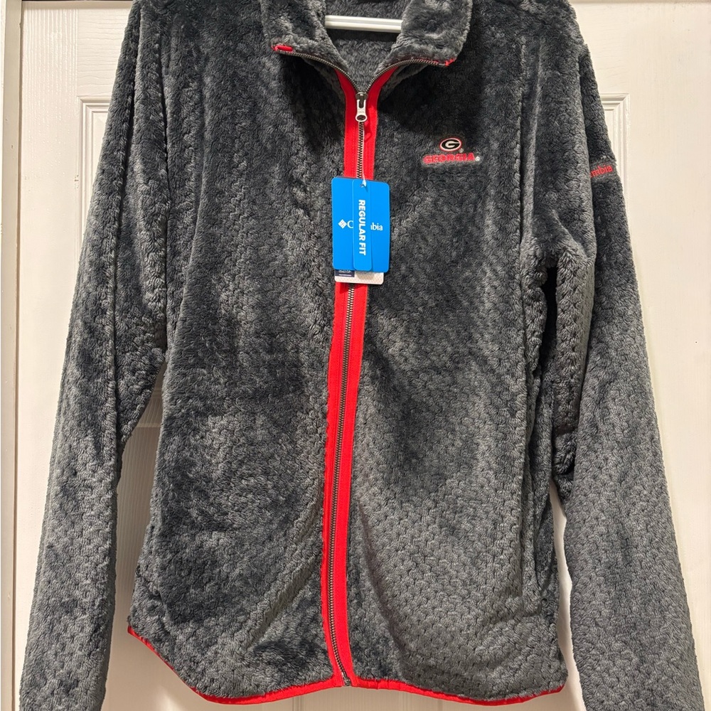 Columbia Charcoal and Red Fleece UGA Jacket